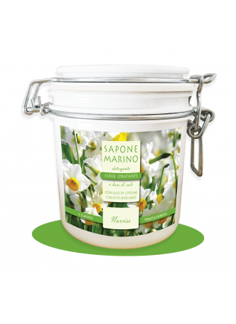 Sapone Marino Detergente Scrub Idratante Vaso 500 ml Profumo Narciso