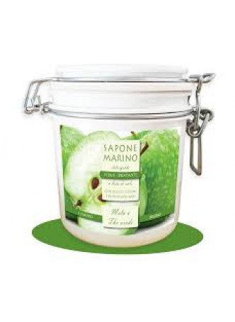 Sapone Marino Detergente Scrub Idratante Vaso 500 ml Profumo Mela & Thè Verde